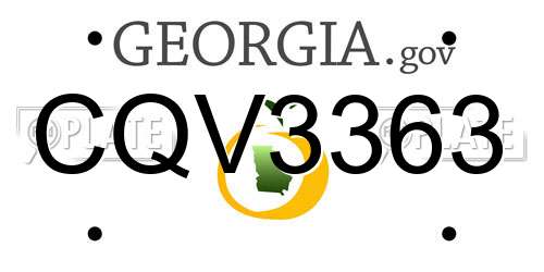 CQV3363 Georgia License Plate