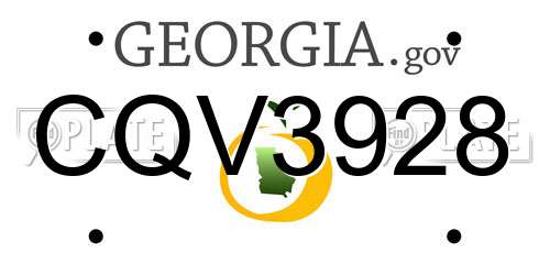 CQV3928 Georgia License Plate