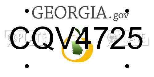CQV4725 Georgia License Plate