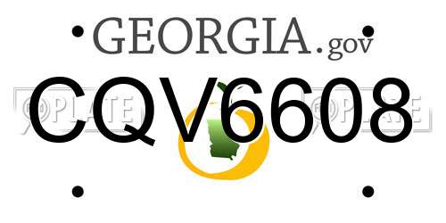 CQV6608 Georgia License Plate