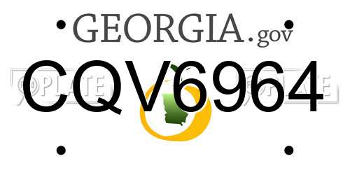 CQV6964 Georgia License Plate
