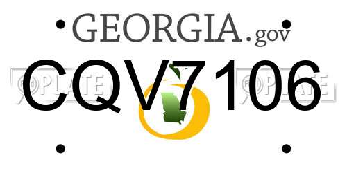 CQV7106 Georgia License Plate