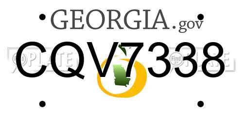 CQV7338 Georgia License Plate