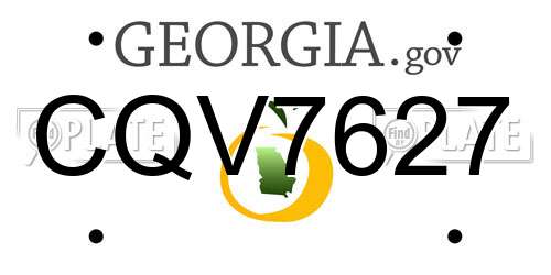 CQV7627 Georgia License Plate