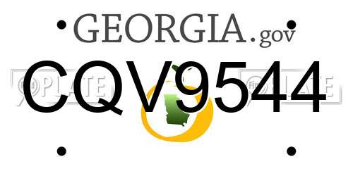 CQV9544 Georgia License Plate