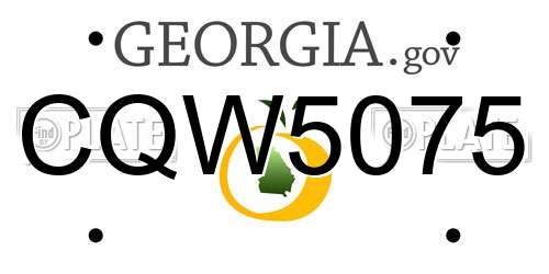 CQW5075 Georgia License Plate