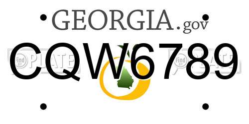 CQW6789 Georgia License Plate