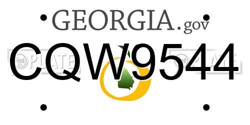 CQW9544 Georgia License Plate