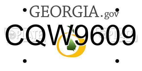 CQW9609 Georgia License Plate