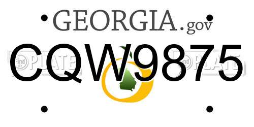 CQW9875 Georgia License Plate