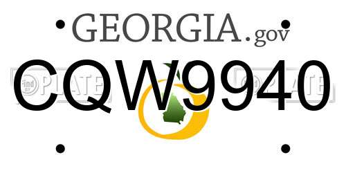 CQW9940 Georgia License Plate