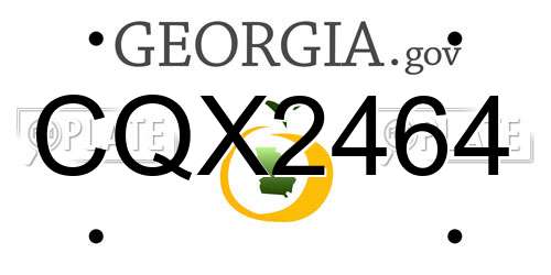 CQX2464 Georgia License Plate