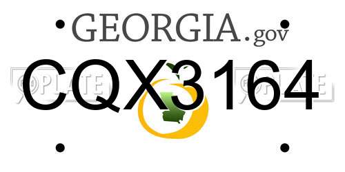 CQX3164 Georgia License Plate