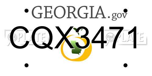 CQX3471 Georgia License Plate