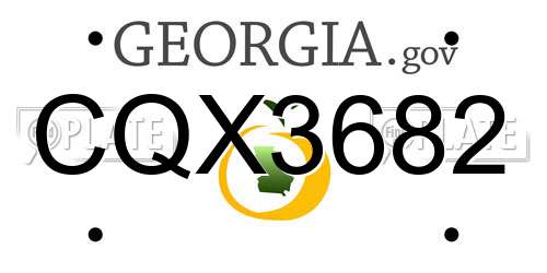 CQX3682 Georgia License Plate