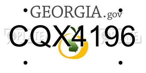 CQX4196 Georgia License Plate