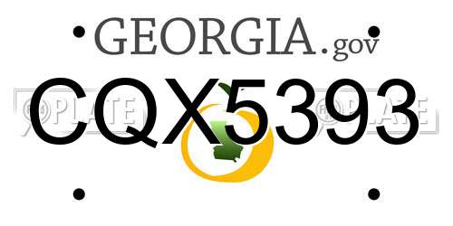 CQX5393 Georgia License Plate