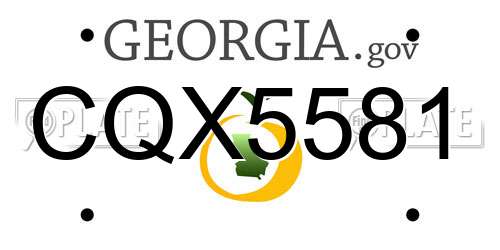 CQX5581 Georgia License Plate