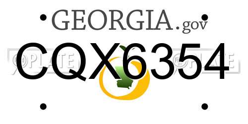CQX6354 Georgia License Plate