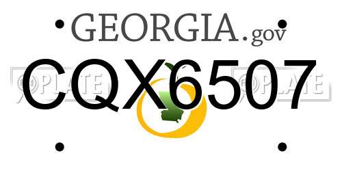 CQX6507 Georgia License Plate