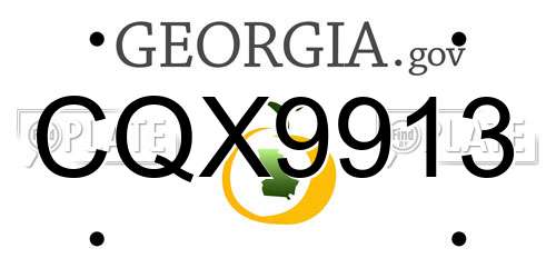 CQX9913 Georgia License Plate