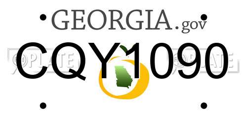 CQY1090 Georgia License Plate
