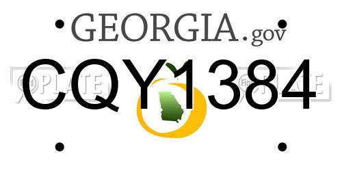 CQY1384 Georgia License Plate