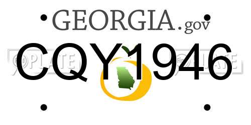 CQY1946 Georgia License Plate