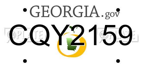 CQY2159 Georgia License Plate