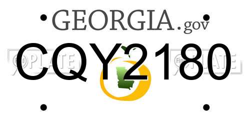 CQY2180 Georgia License Plate