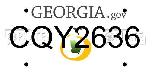 CQY2636 Georgia License Plate
