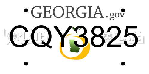 CQY3825 Georgia License Plate