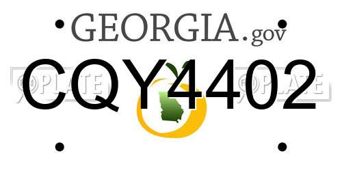 CQY4402 Georgia License Plate