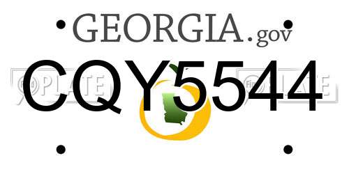 CQY5544 Georgia License Plate