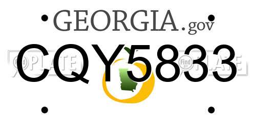 CQY5833 Georgia License Plate