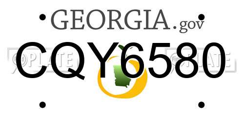 CQY6580 Georgia License Plate