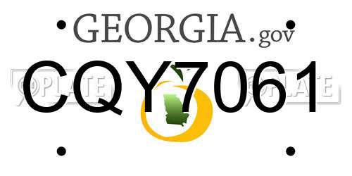 CQY7061 Georgia License Plate