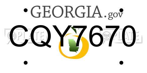 CQY7670 Georgia License Plate