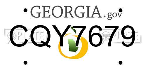 CQY7679 Georgia License Plate