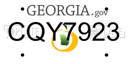 CQY7923 Georgia License Plate