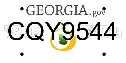 CQY9544 Georgia License Plate