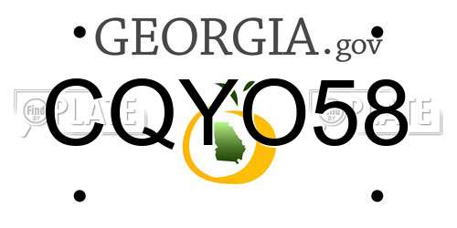 CQYO58 Georgia License Plate