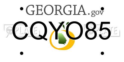 CQYO85 Georgia License Plate