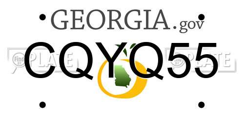 CQYQ55 Georgia License Plate
