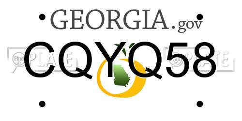 CQYQ58 Georgia License Plate