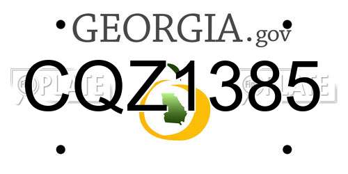 CQZ1385 Georgia License Plate