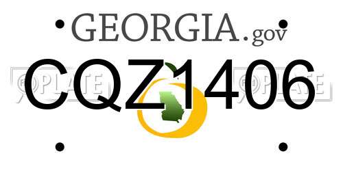 CQZ1406 Georgia License Plate