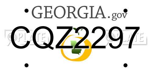 CQZ2297 Georgia License Plate
