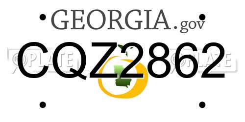 CQZ2862 Georgia License Plate