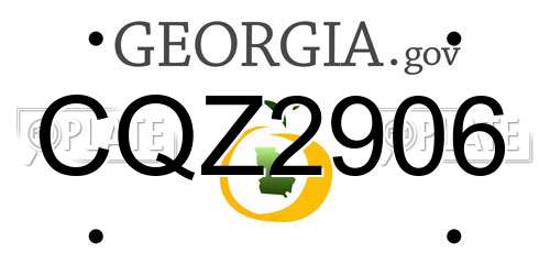 CQZ2906 Georgia License Plate